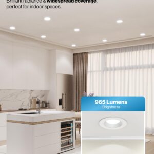 Sunco Lighting 16 Pack Retrofit LED Recessed Lighting 6 Inch, 5000K Daylight, Dimmable Can Lights, Baffle Trim, 13W=75W, 965 LM, Damp Rated - Energy Star