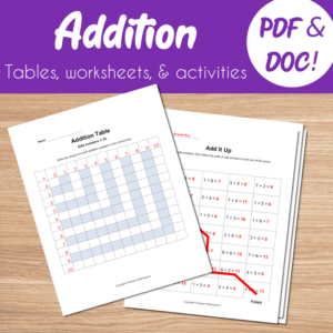 addition worksheets