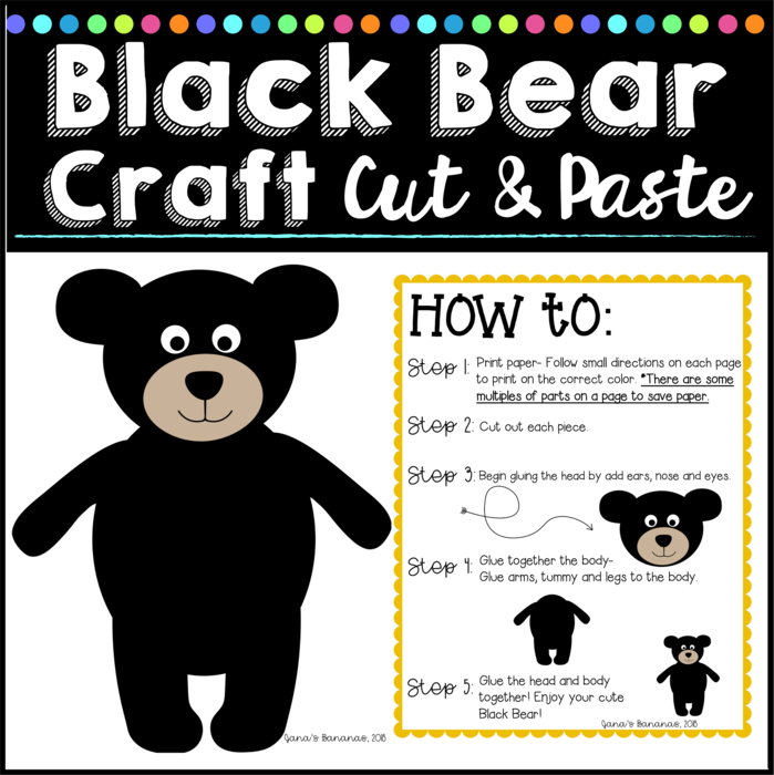 Black Bear Craft (Cut & Paste)