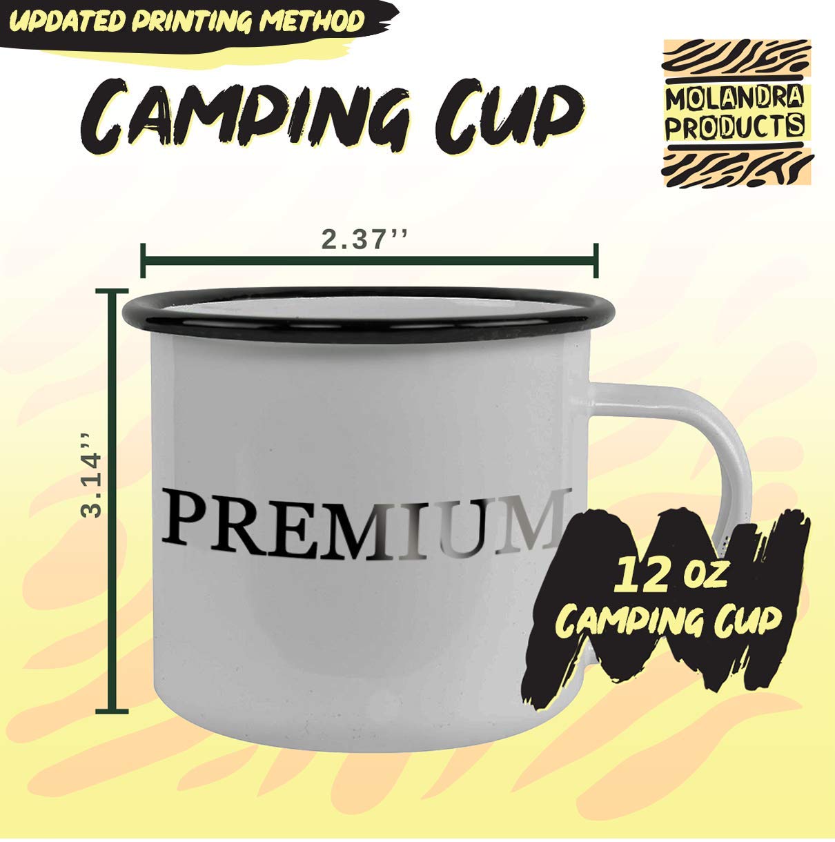 Molandra Products #crepe - 12oz Hashtag Camping Mug Stainless Steel, Black