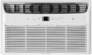 frigidaire ffta103wa1 24" energy star through the wall air conditioner with 10000 btu cooling capacity, 115 volts, 3 fan speeds, remote control, programmable timer and auto restart in white