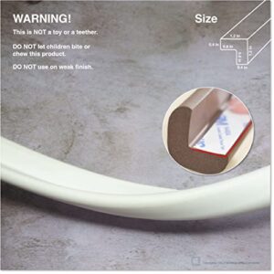 Roving Cove Edge Protector for Baby (6ft Large Edge Only), Hefty-Fit Heavy-Duty Soft Foam Furniture Edge Bumper Guards, Desk Edge Cushion, Wall Corner Covers, 3M Adhesive, Oyster White (Off White)