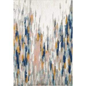 Abani Rugs Blue & Beige Abstract 7'9" X 10'2" Area Rug - Porto Collection Contemporary Style Accent Rug