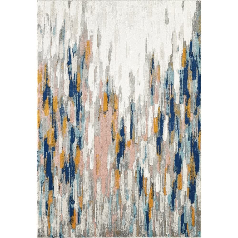 Abani Rugs Blue & Beige Abstract 7'9" X 10'2" Area Rug - Porto Collection Contemporary Style Accent Rug