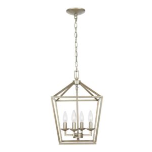 home decorators collection weyburn 4-light antique silver leaf caged chandelier