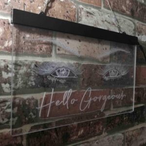 ADVPRO Hello Gorgeous Eyelash Beautiful Eye Room Dual Color LED Neon Sign White & Purple 16 x 12 Inches st6s43-i3776-wp