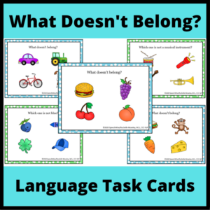 what doesn't belong task cards for categorization and exclusion