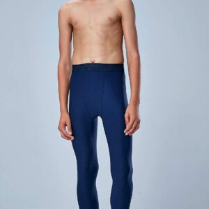 DEVOPS 2 Pack Youth & Boys Thermal Compression Baselayer Sport Tights Fleece Lined Pants (Medium, (Non-Fly) Black/Navy)