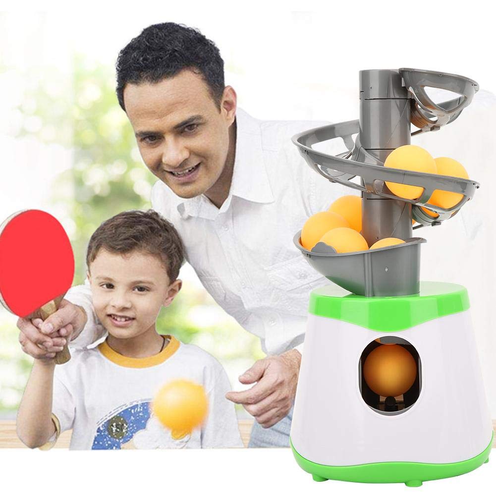 Kid Beginners Ping Pong Automatic Machine, 10 Balls Table Tennis Trainer Balls Launcher Training Machine Table Tennis Robot