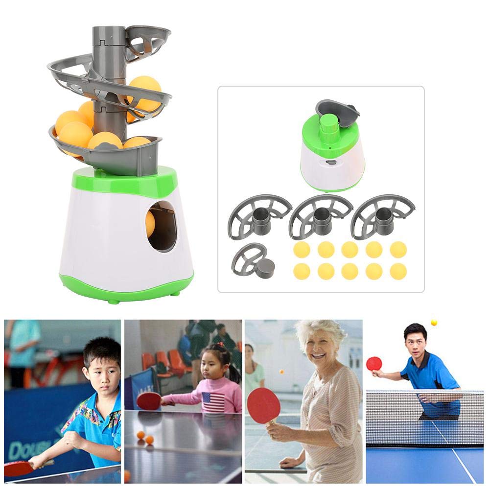 Kid Beginners Ping Pong Automatic Machine, 10 Balls Table Tennis Trainer Balls Launcher Training Machine Table Tennis Robot