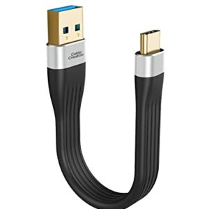 CableCreation Short USB 3.1 A to Type C Cable 5 inches USB Type C Cable 3A Fast Charging USB C to A FPC Cable 5Gbps Compatible with Quest Link, MacBook iPad Pro S22 S21/S20, SSD, etc. 12cm Black