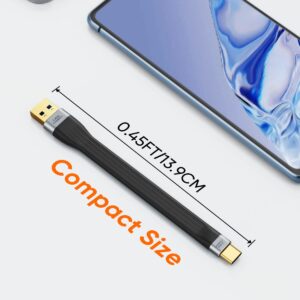 CableCreation Short USB 3.1 A to Type C Cable 5 inches USB Type C Cable 3A Fast Charging USB C to A FPC Cable 5Gbps Compatible with Quest Link, MacBook iPad Pro S22 S21/S20, SSD, etc. 12cm Black