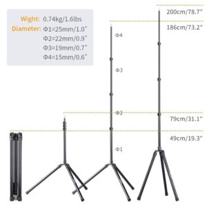 K&F Concept 79 inch/2.01m Light Stand, Studio Photography Tripod, Heavy Duty for Studio, Speedlight, Reflector, Flash, Softbox, Umbrella, Backgrounds, Portrait - 2 Pack