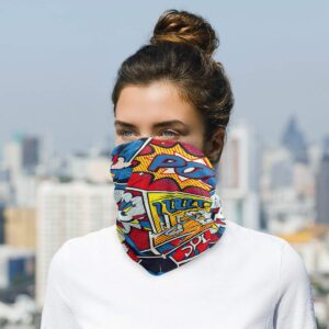 Headwear Bandana Retro Pop Art Comic Face Scarf Cover Mask Headband Neck Gaiter Dust Sun Protection Balaclava