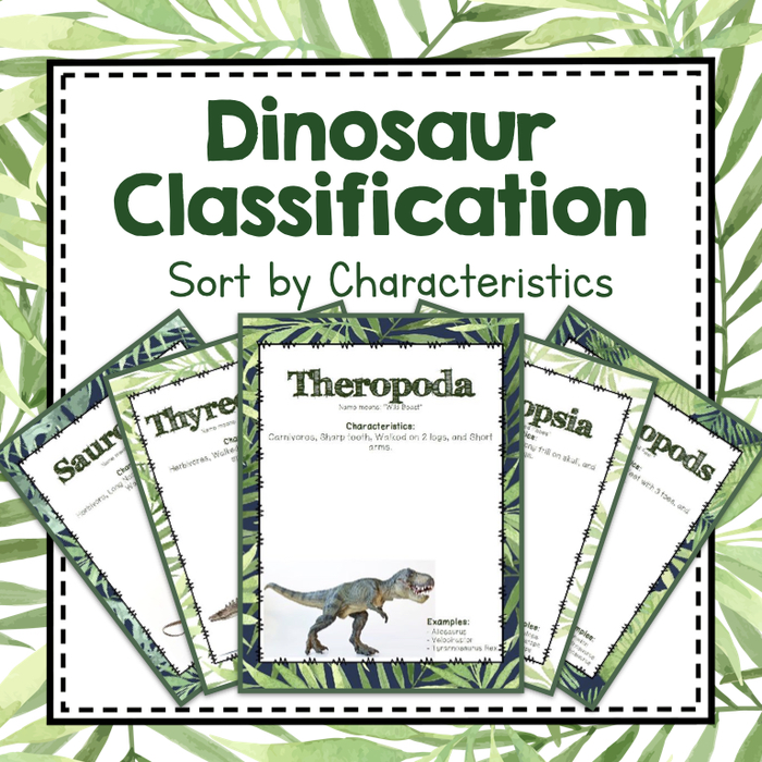 Paleontology Unit Study: Dinosaur Classification Sorting Mats