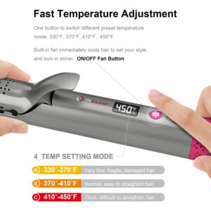 IG INGLAM 360° Airflow Styler Hair Straightener with Cooling Fan, 2 in 1 Professional Straight and Curl Hair Tools