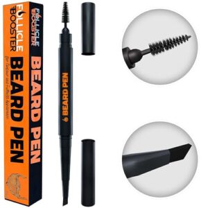 beard pen filler for men - barber styling grooming pencil - waterproof proof, sweat proof, long lasting solution with natural finish - cover beard and scalp patches in seconds - black 1 pack