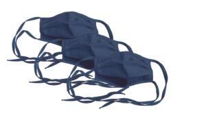 adjustable cotton blend face cover 3-pack, blue twill, 65% poly blend - assorted blue, 5 in x 4.5 in x 0.5 in (226673)