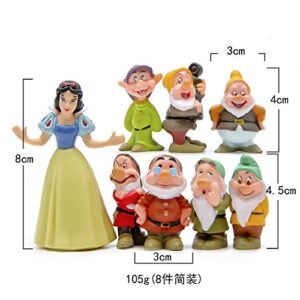 LBYLYH Home Decor Ornament Gift Cute 7 Dwarfs Snowwhite Princess Miniature Figurine Children Gift Resin Craft Fairy Garden Ornament