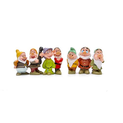 LBYLYH Home Decor Ornament Gift Cute 7 Dwarfs Snowwhite Princess Miniature Figurine Children Gift Resin Craft Fairy Garden Ornament