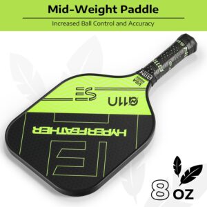 A11N Pickleball Paddles Set of 2 - USAPA Approved | 8OZ, Graphite Face & Polymer Core, Cushion Grip | 4 Balls, 1 Sling Bag, Shiny Green