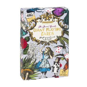 professor puzzle the queen’s guard giant playing cards - alice in wonderland themed jumbo playing cards for all card games. wonderland games