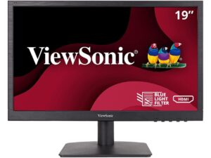 viewsonic va1903h 19-inch wxga 1366x768p 16:9 widescreen monitor with enhanced view comfort, custom viewmodes and hdmi for home and office,black