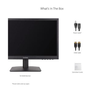 ViewSonic VA1903H 19-Inch WXGA 1366x768p 16:9 Widescreen Monitor with Enhanced View Comfort, Custom ViewModes and HDMI for Home and Office,Black