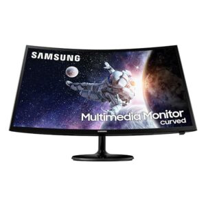 Samsung 2020 Premium Curved 32 Inch FHD (1920 x 1080) Multimedia LED Monitor, HDMI, Speaker, Black + NexiGo 4K HDMI Cable