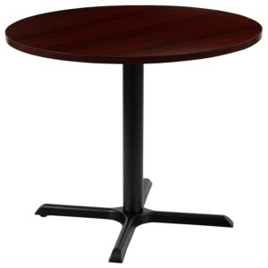 flash furniture chapman 36" round multi-purpose conference table in mahogany