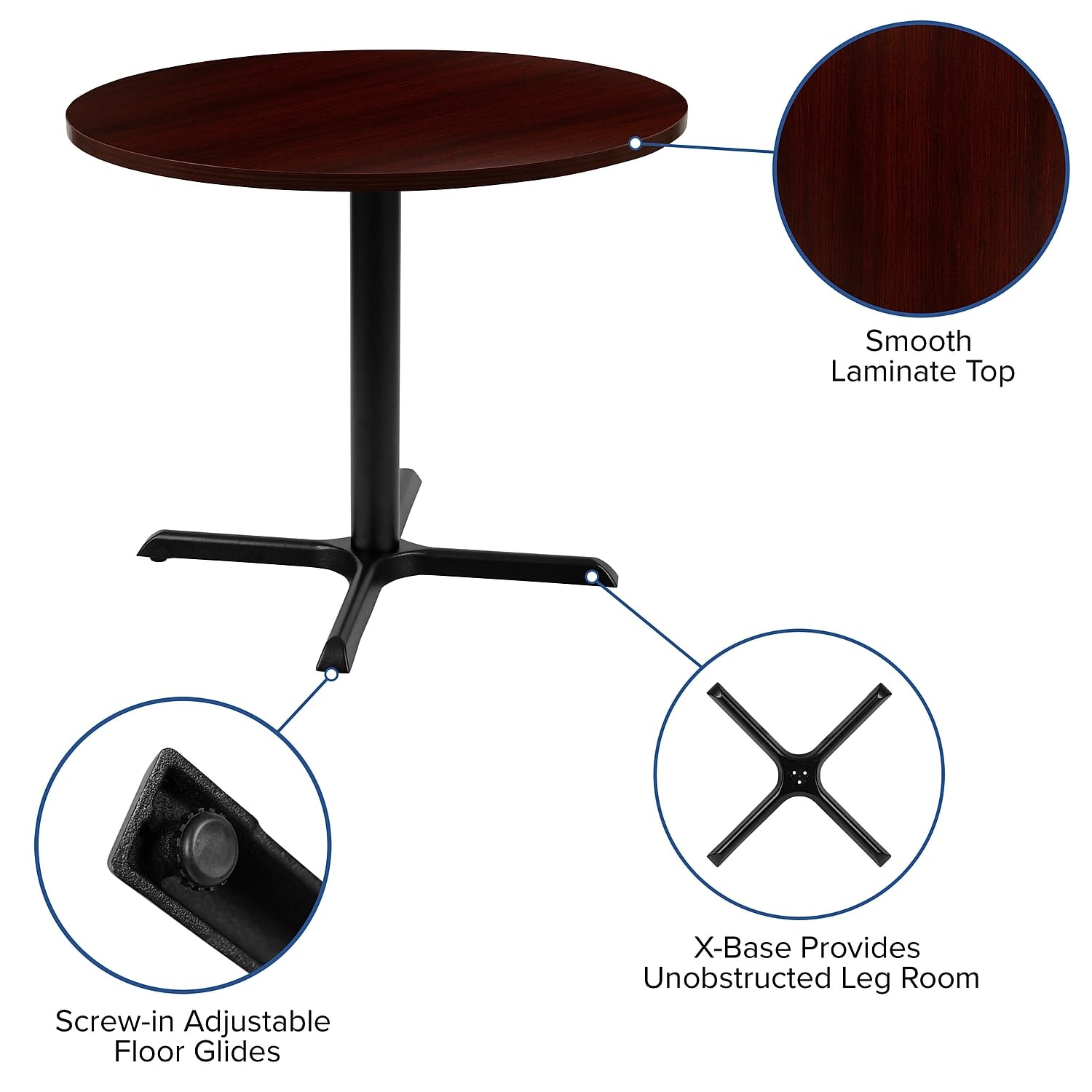 Flash Furniture Chapman 36" Round Multi-Purpose Conference Table in Mahogany