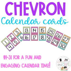 chevron calendar numbers #1-31 for calendar time