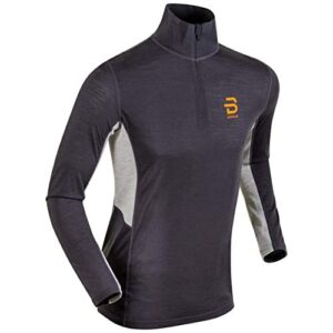 b dÆhlie daehlie men's training wool half zip baselayer - merino wool blend athletic pullover, nine iron, small