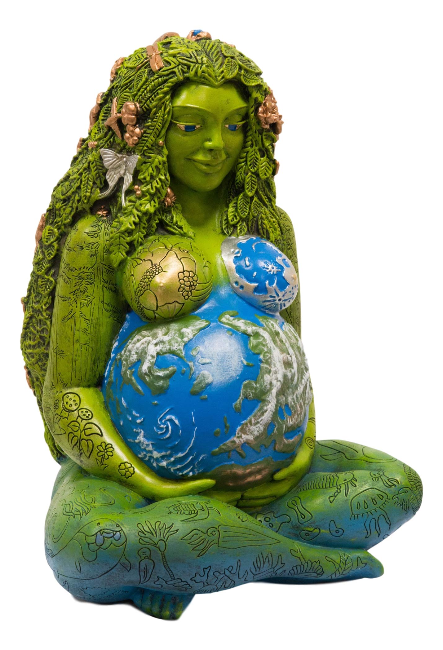 Ebros Gift Millennial Gaia Green Earth Mother Nature Goddess Te Fiti Statue by Oberon Zell in Vivid Colors Home and Garden Decorative Figurine (Extra Large 23" Tall)