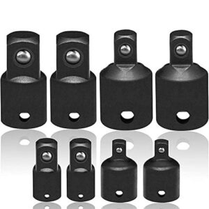 Impact Socket Adapter and Reducer Set, Use with Impact Wrenches and Drills in Auto and Impact Driver Construction Work, 8 Piece - (3/8in. to 1/4) (1/2in. to 3/8) (3/8in. to 1/2) (1/4in. to 3/8)