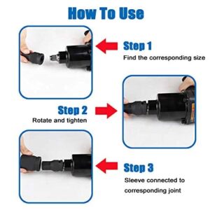 Impact Socket Adapter and Reducer Set, Use with Impact Wrenches and Drills in Auto and Impact Driver Construction Work, 8 Piece - (3/8in. to 1/4) (1/2in. to 3/8) (3/8in. to 1/2) (1/4in. to 3/8)