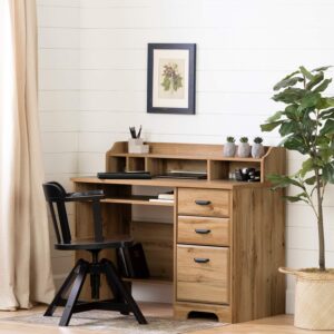 south shore furniture versa computer desk with hutch, nordik oak