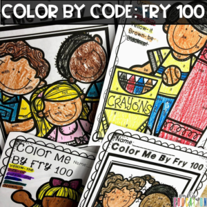 color by code fry 100 sight words