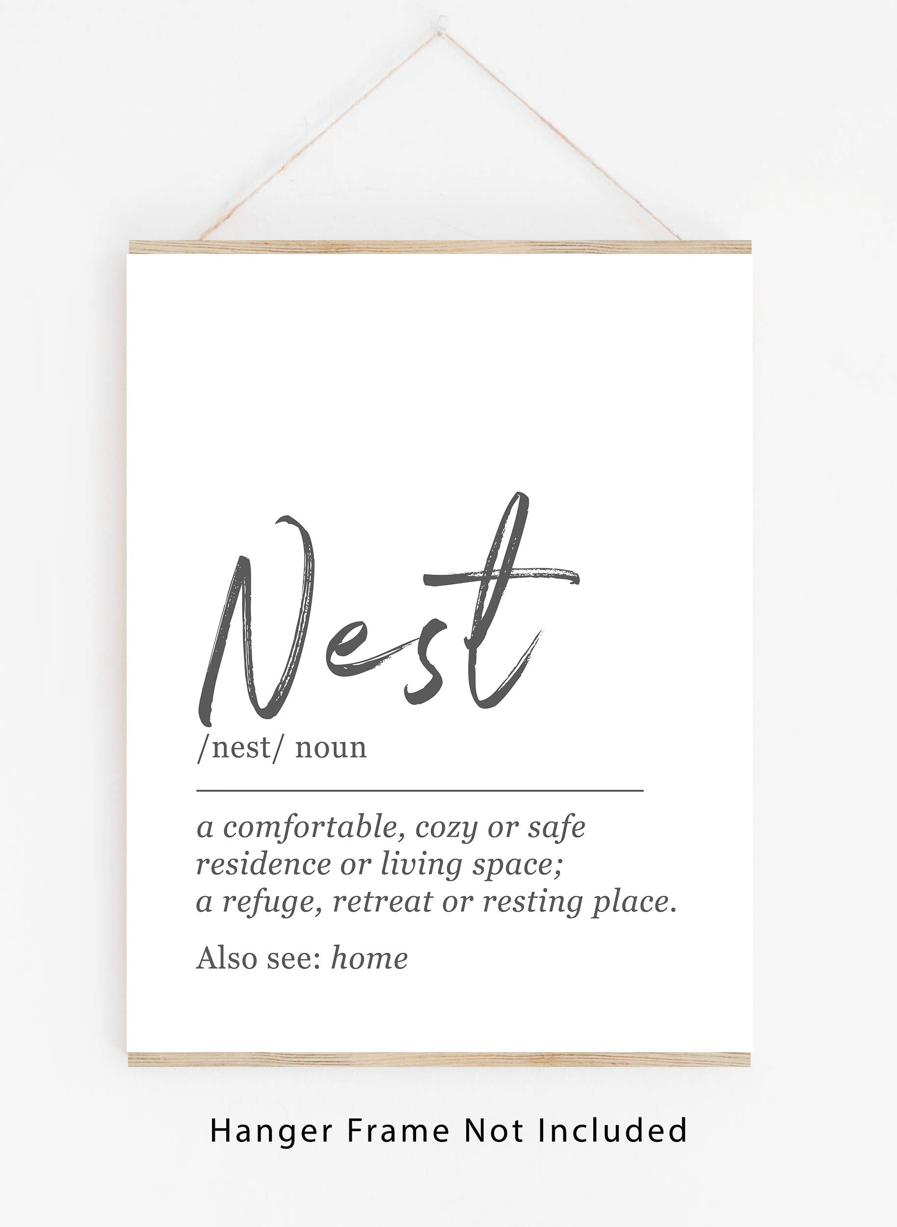 NEST Home Definition Wall Art - 11x14 UNFRAMED Print - Black and White Minimalist, Dictionary-Style Quote Typography Decor.