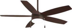minka-aire f673l-orb airetor 52 inch ceiling fan with integrated 16w led light in oil rubbed bronze finish