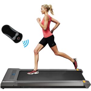 bkisy under desk treadmill for home, portable walking pad, 500w motor treadmills for running, adjustable 1-6.0km/h speed for home running machine with remote control, lcd screen & calorie counter