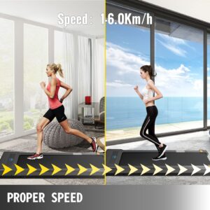 Bkisy Under Desk Treadmill for Home, Portable Walking Pad, 500W Motor Treadmills for Running, Adjustable 1-6.0km/h Speed for Home Running Machine with Remote Control, LCD Screen & Calorie Counter