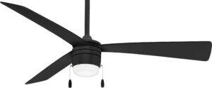 minka-aire f676l-cl vital 44 inch pull chain ceiling fan with integrated 16w led light in coal finish
