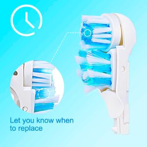 Sensitive Replacement Electric Replacement Toothbrush Heads (4 Count) Dual Clean Rotating Sets Compatible with Braun Oral B Cross Action Power