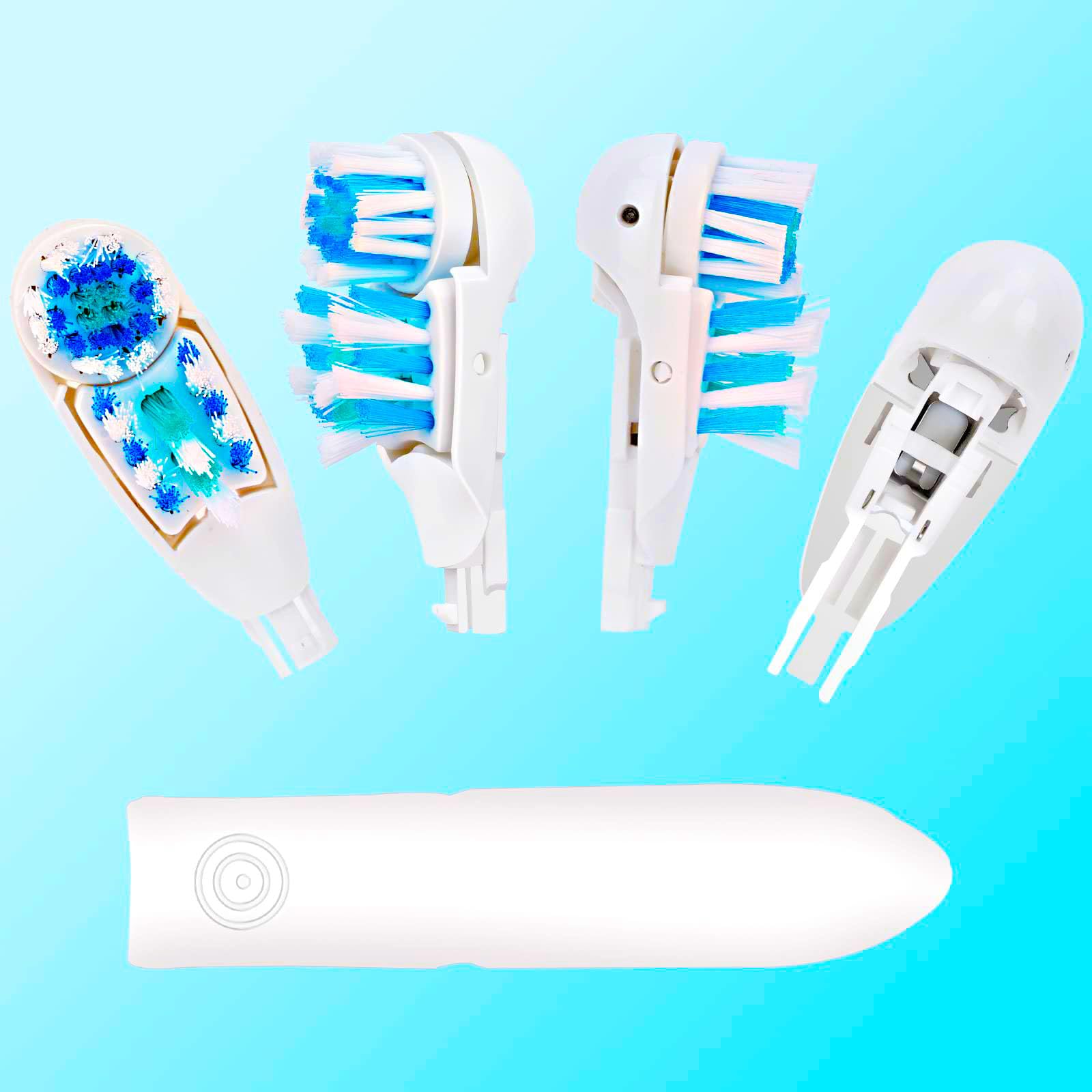 Sensitive Replacement Electric Replacement Toothbrush Heads (4 Count) Dual Clean Rotating Sets Compatible with Braun Oral B Cross Action Power