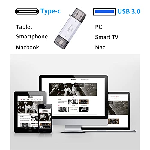 picK-me USB C Flash Drive, 2-in-1 USB 3.0 Thumb Drive, Dual USB Memory Stick Drive High Speed, for Type-C Android Smartphones Tablets and New MacBook (16GB)