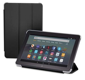 nupro tri-fold standing case for fire hd 8 tablet, black (10th gen, 2020 release)