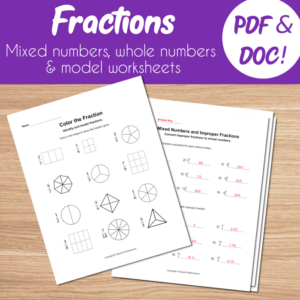 fractions worksheets