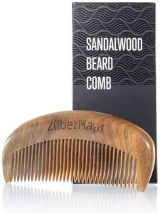 zilberhaar beard comb – 100% sandalwood – essential beard care accessory for men – hand made