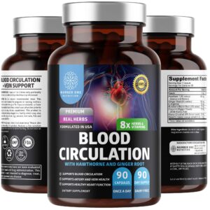 number one nutrition n1n premium blood supplement [8 powerful herbs & vitamins] all natural blood flow supplement with hawthorn, butchers broom and cayenne pepper, 90 caps